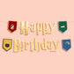 Wizard Birthday Banner - gold foil, kids Harry Potter 6.5 ft