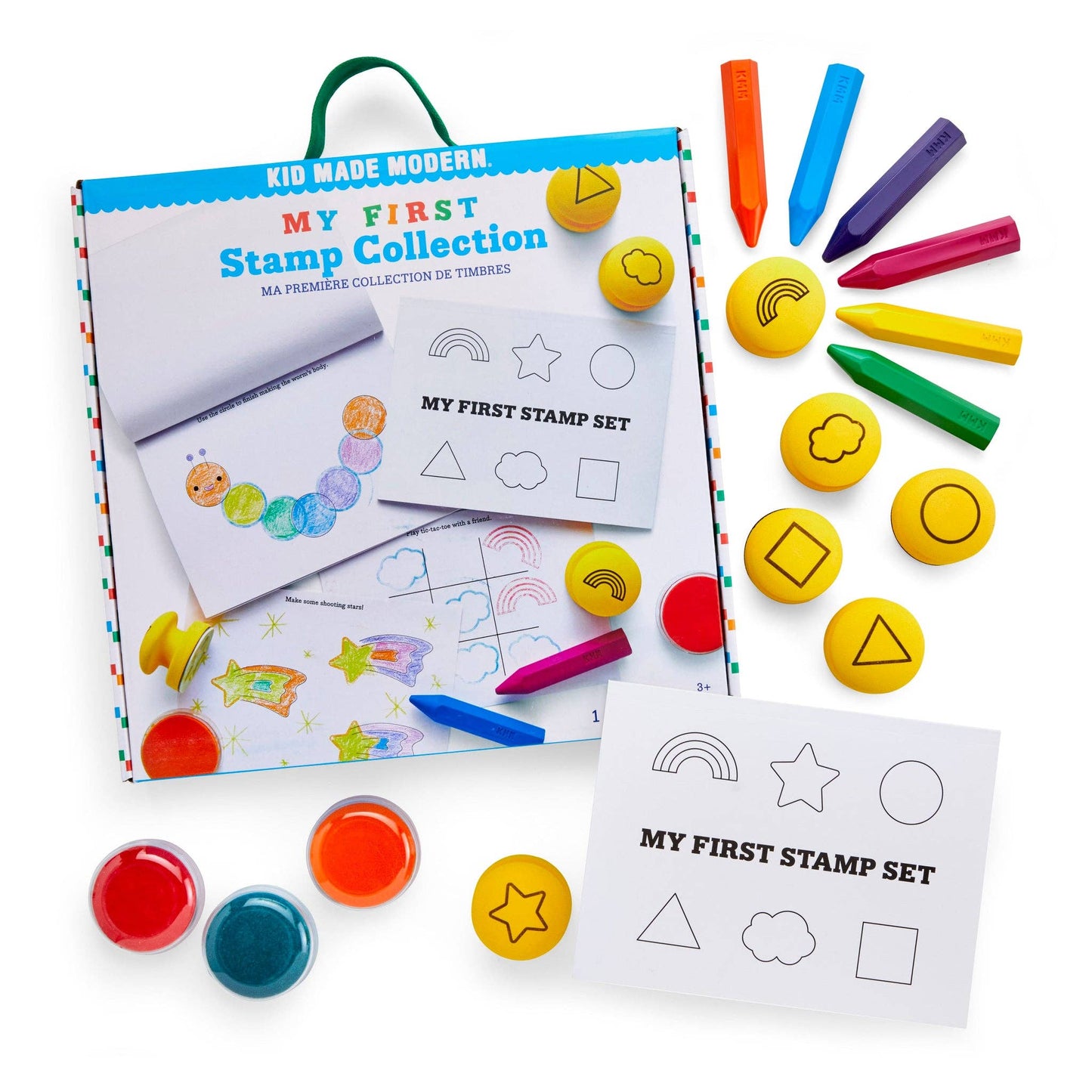 Kid-friendly art kit with activity book and chunky crayons