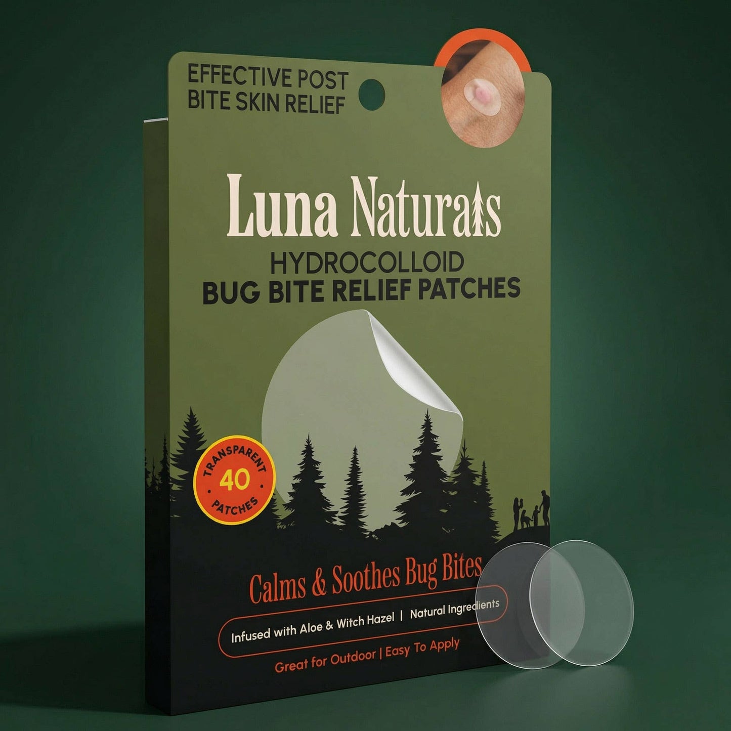 "Patch It Forget It" 🦟 Hydrocolloid Bug Bite Patches (40ct) by Luna Naturals
