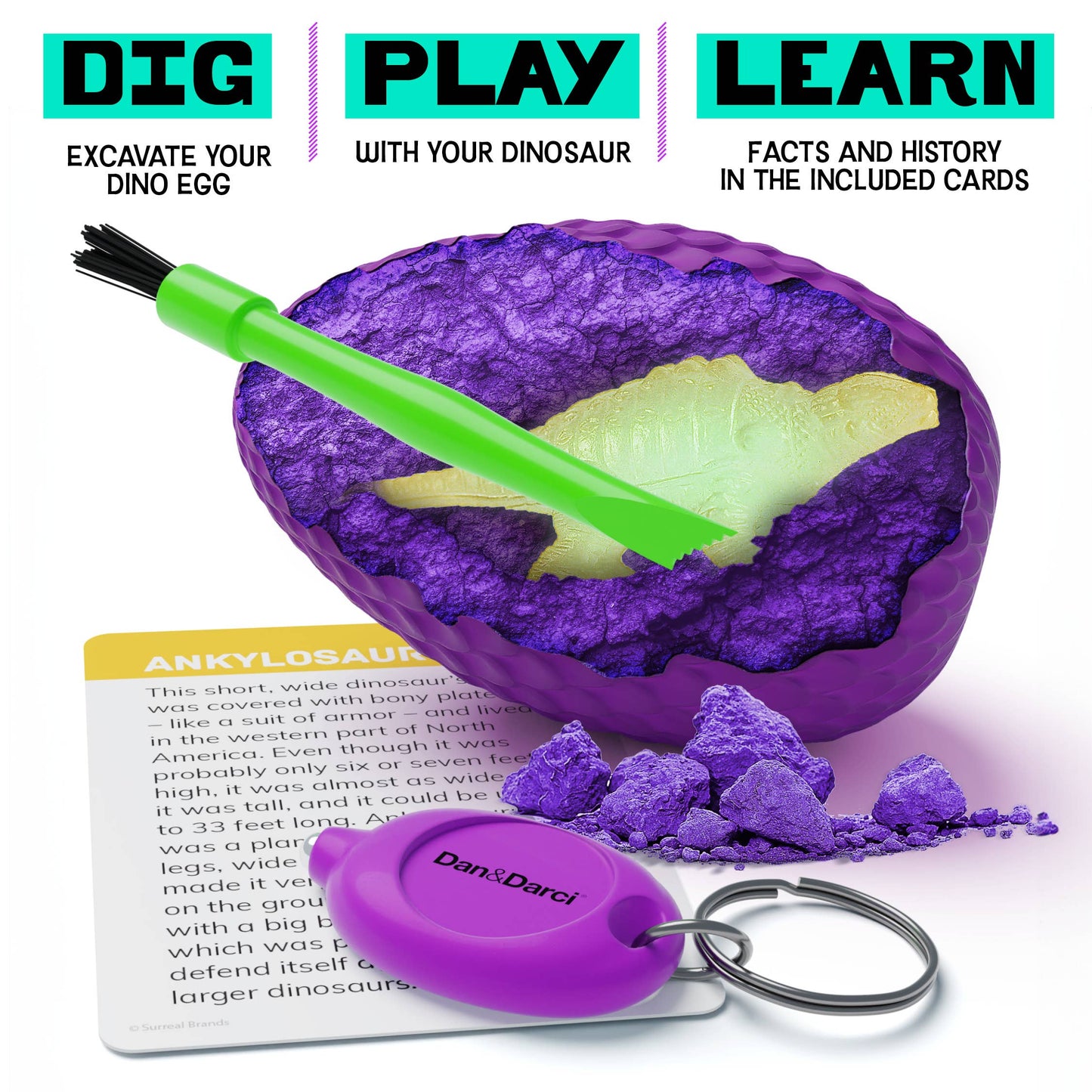 "Dig It" 🦖 Glow-in-the-Dark Dinosaur Egg Excavation Kit by Dan&Darci