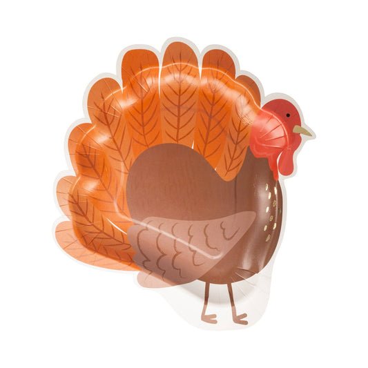 “Talk Turkey” 🦃 Turkey Shaped Thanksgiving Paper Plates by My Mind’s Eye