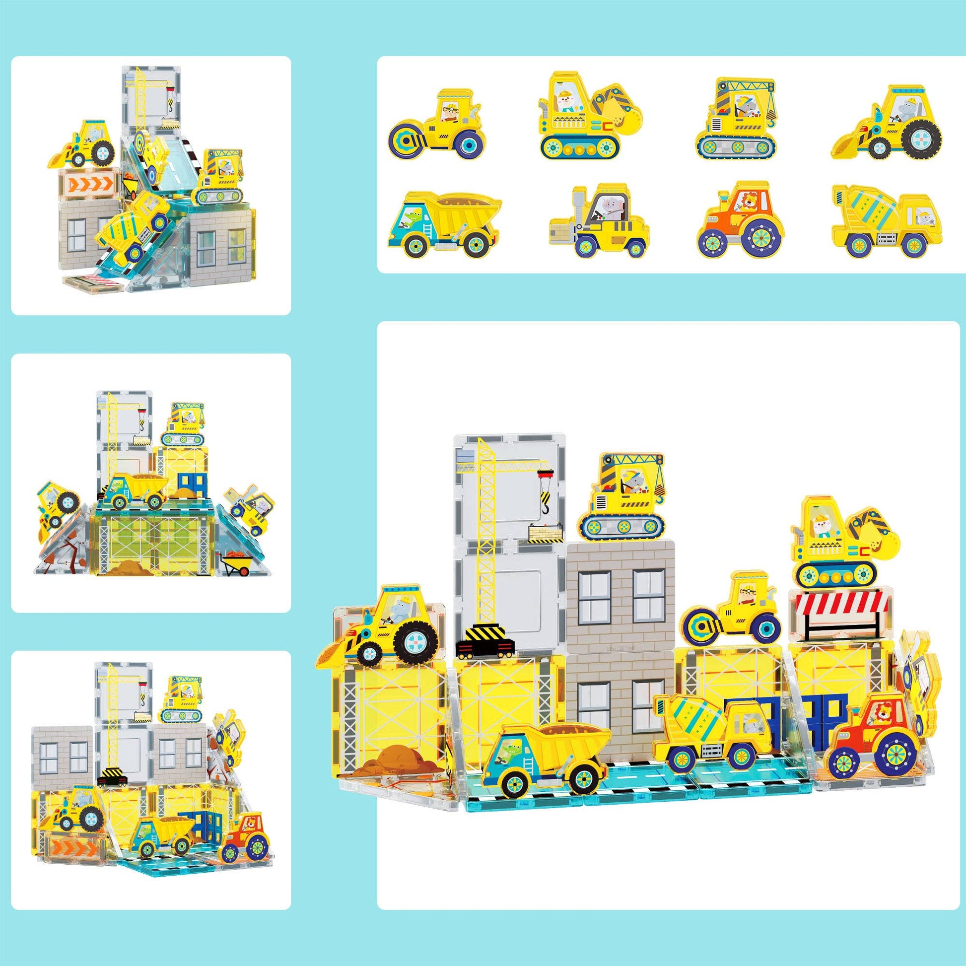 Preschool-friendly magnet tiles for imaginative building