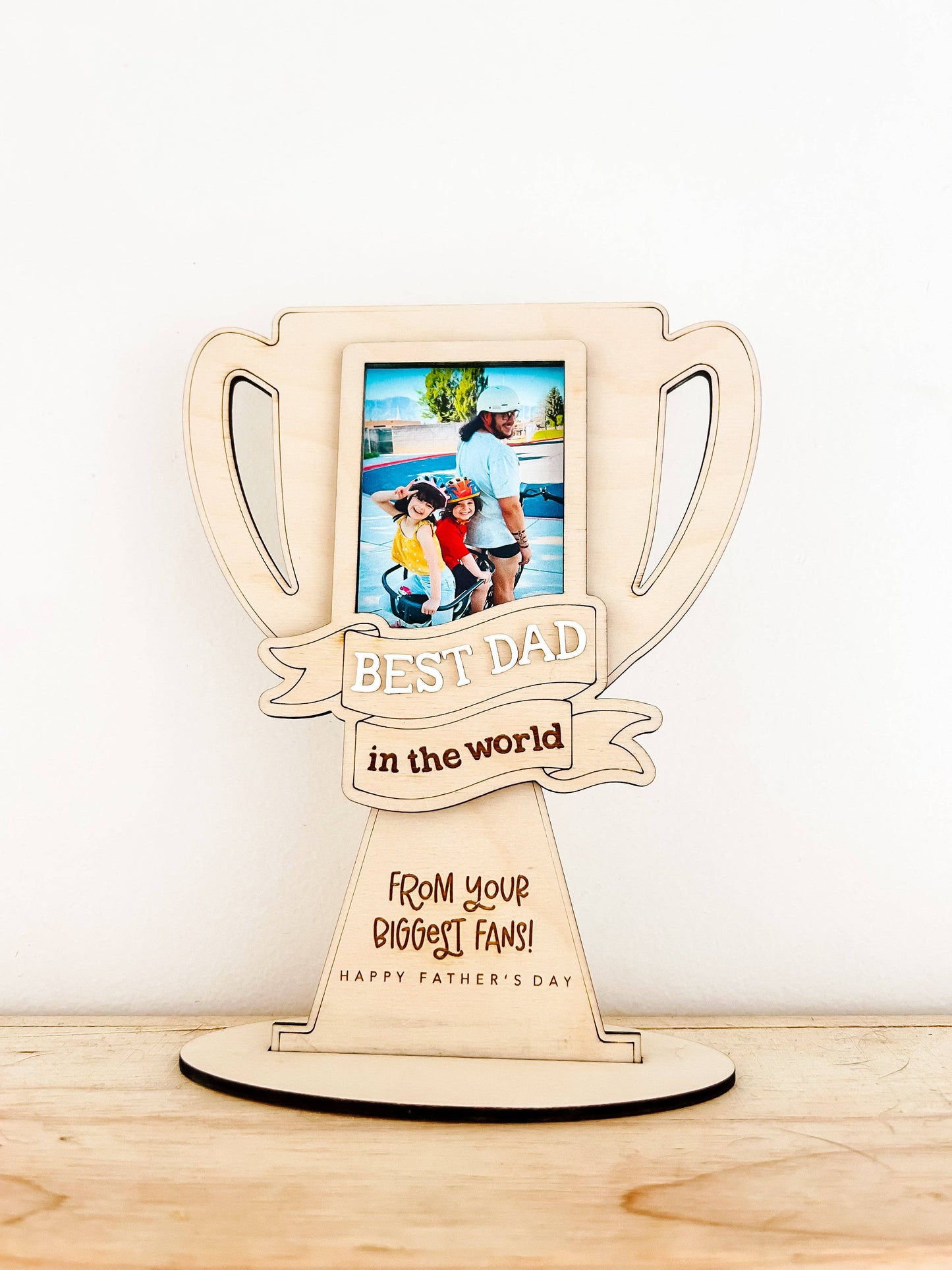 "#1 Fan" 🏆 Personalized Trophy Standing Photo Frame by Goldie Letter Company