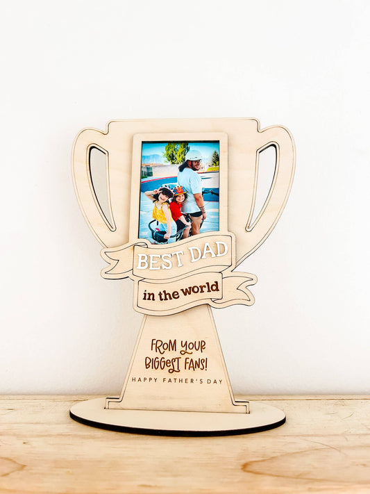 "#1 Fan" 🏆 Personalized Trophy Standing Photo Frame by Goldie Letter Company