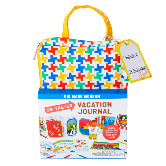 Kids travel journal and coloring kit with markers and zippered case