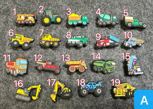 "Dig This" 🚜 Construction Vehicle Croc Charm Set (19-Pack) by JuliesDecal