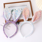 Sequined Bunny Ears Headband – Cute Easter Accessory for Kids and Adults, Sparkly Spring Headband