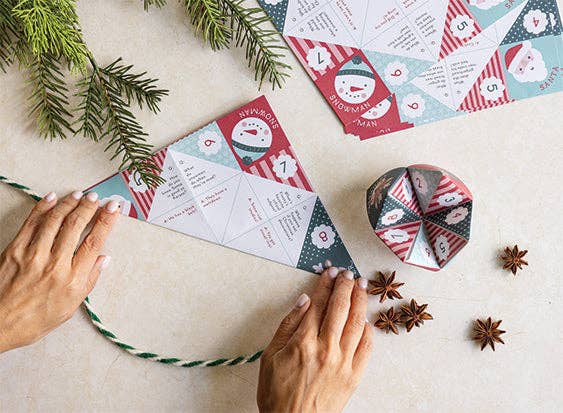 Kids Christmas folding joke teller sheets