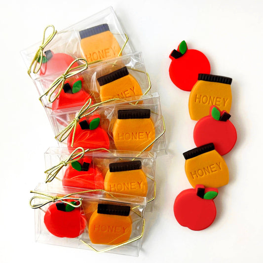 Handcrafted Marzipan Apples and Honey Duets for Rosh Hashanah, Perfect for Table Settings and Gifts, Made with Premium California Almonds, Individually Packaged.