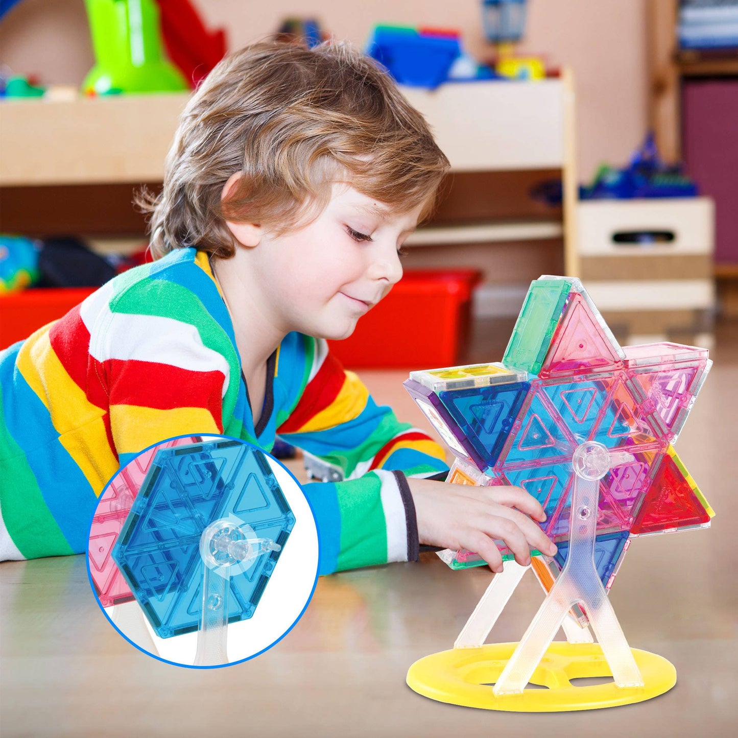 Magnet tiles Ferris Wheel add-on compatible with PicassoTiles