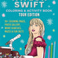 Taylor Swift Eras Tour coloring and activity book with puzzles, 36 illustrations, and fun facts.