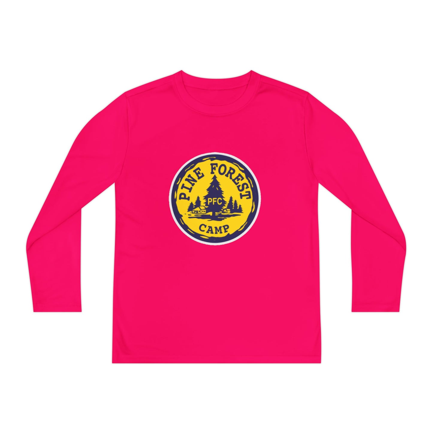 Youth Long Sleeve Tee - Pine Forest Camp Patch Design