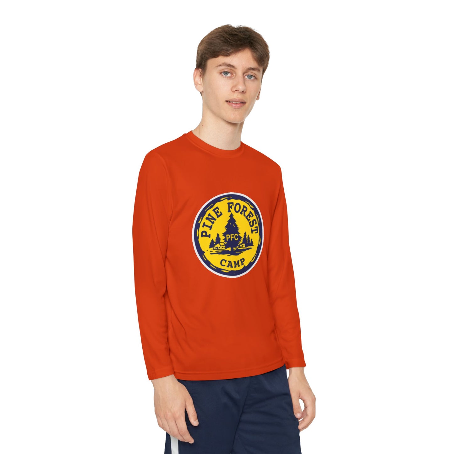 Youth Long Sleeve Tee - Pine Forest Camp Patch Design