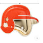 Set of 8 Baseball Helmet Paper Plates, 10" x 8.5", perfect for game day parties. Helmet-shaped design with gold foil accents adds a fun and playful touch for serving snacks, burgers, and more. Ideal for sports-themed events and baseball parties.