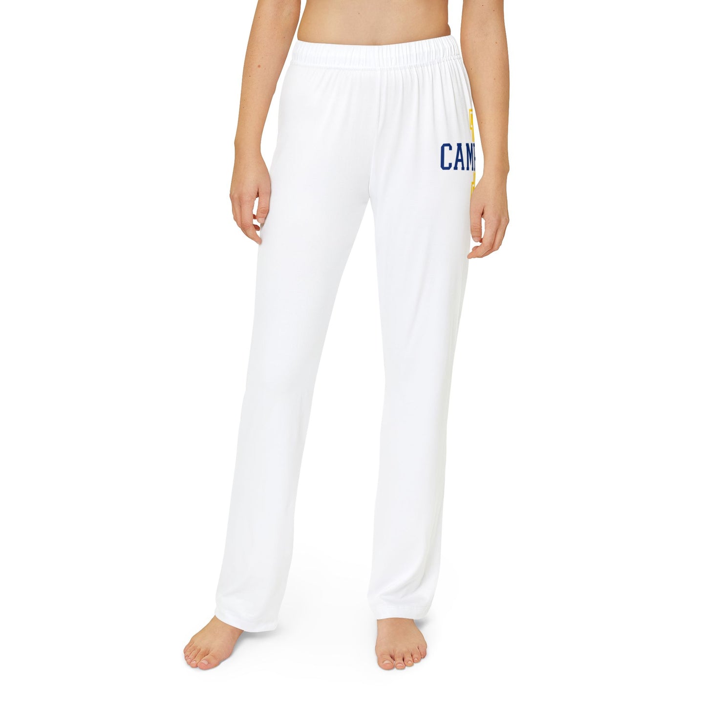 Kids Lounge Pants — 'Camp Day' Graphic White Cozy Sweatpants for Children