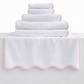 "Little Luxuries" 🤍 Scallop Pink-Piping Washcloth Set (10-Piece) by Lotus Linen