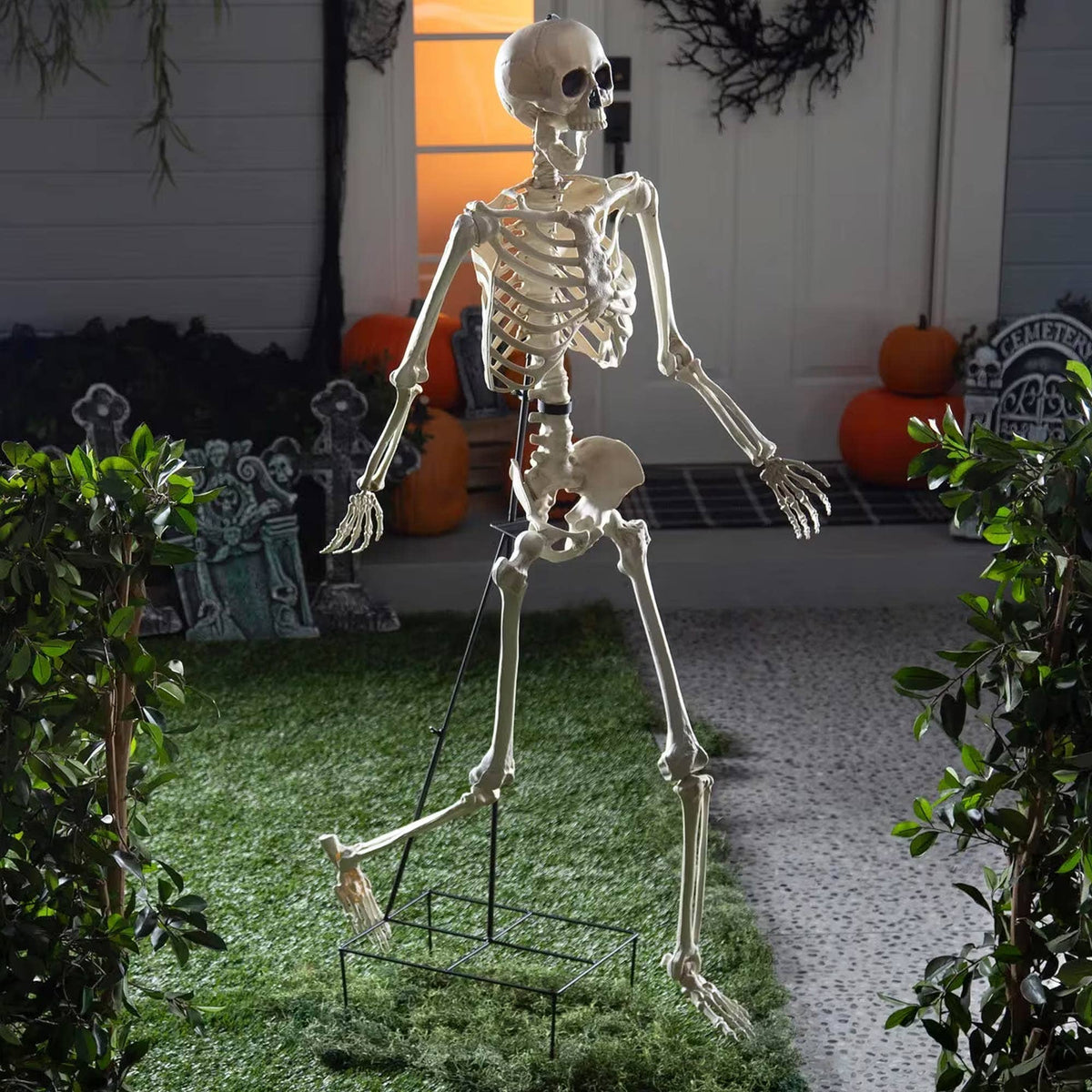 "Stand Your Ground" 💀 Metal Skeleton Stand for 60 Inch Halloween Skeleton Decorations by Cake Candy Supply