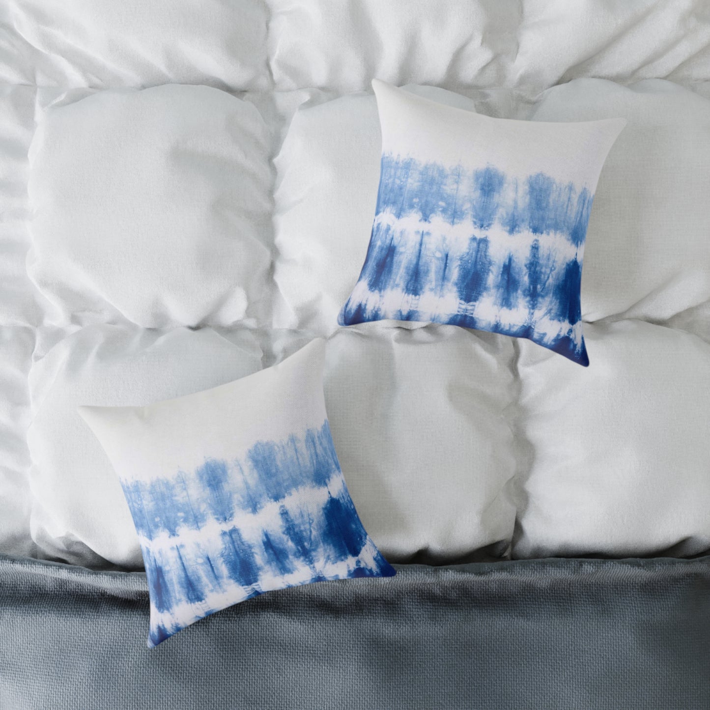 Ombre Blue Tie Dye Pillow made from durable poly canvas, featuring a unique tie dye design in shades of blue. Available in various sizes to add a splash of color and style to your home decor. Perfect for cozy relaxation.