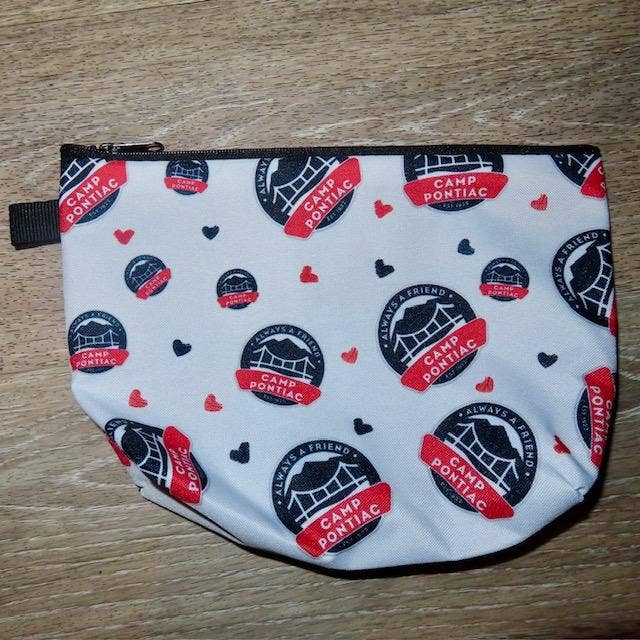 Colorful camp makeup bag for sleepovers
