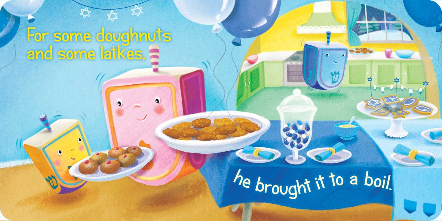 Chanukah board book featuring menorah and dreidel illustration