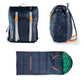 "Pack & Snooze" 🎒 Mimish Sleep-N-Pack Packable Sleeping Bag — Navy/Green (Big Kid 7–12+)