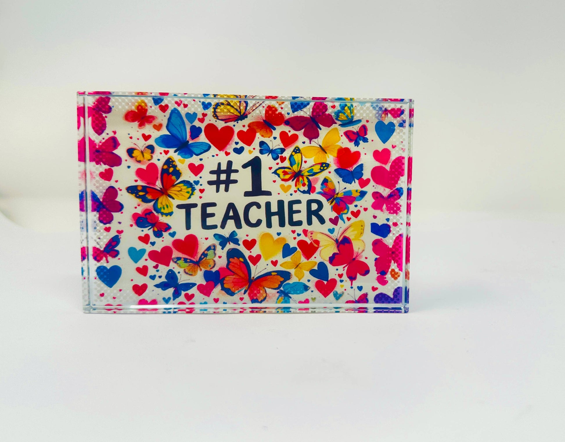 Teacher Desk Decor – Sparkling Crystal Block Paperweight 