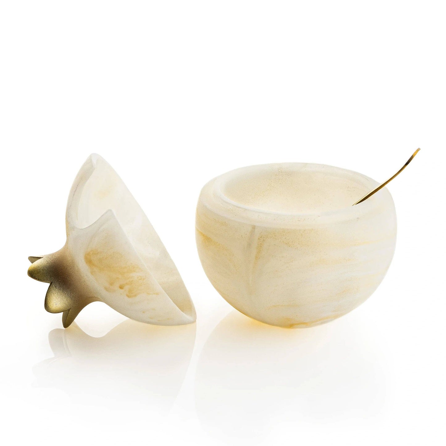 Resin Pomegranate Honey Dish: Gold