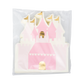 Princess castle-shaped guest napkins, measuring 6" x 7", featuring gold foil accents. Perfect for adding elegance and fun to any royal-themed event or party.