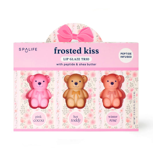 “Beary Glossy” 🧸 Frosted Kiss Lip Glaze Trio Gift Set