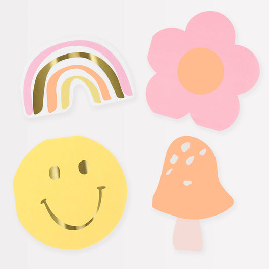 "Smile Shape Up" 😊 Happy Icons Shaped Napkins by Meri Meri