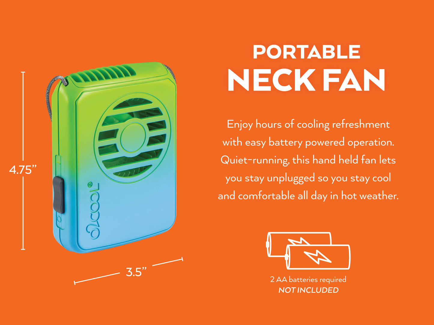 “Fan Girl” 🪭 O2Cool Deluxe Necklace Fan Ombre Colors