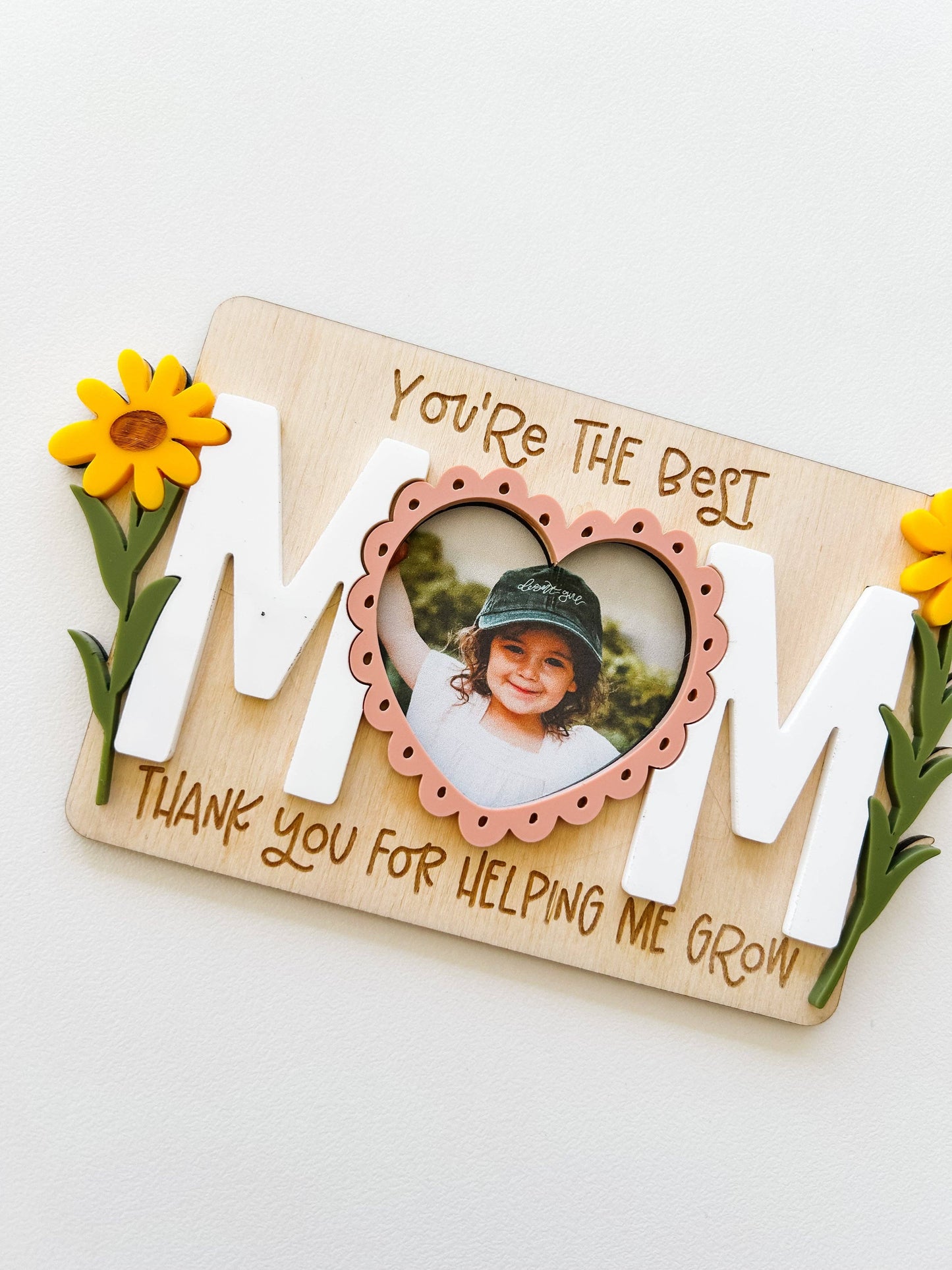 "M-O-M" 💖 Personalized MOM Photo Magnet by Goldie Letter Company