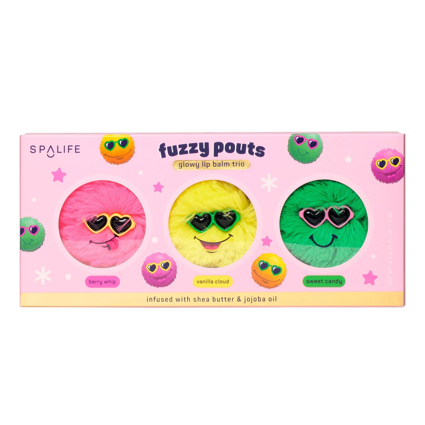 "Fuzzy Pouts" 💋 Glowy Lip Balm Trio by My Spa Life