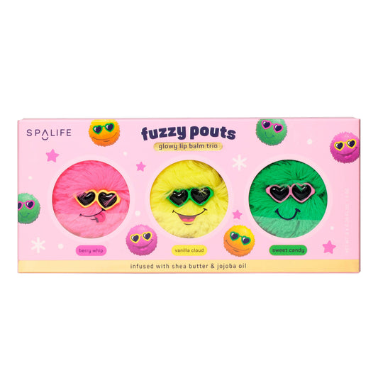 "Fuzzy Pouts" 💋 Glowy Lip Balm Trio by My Spa Life