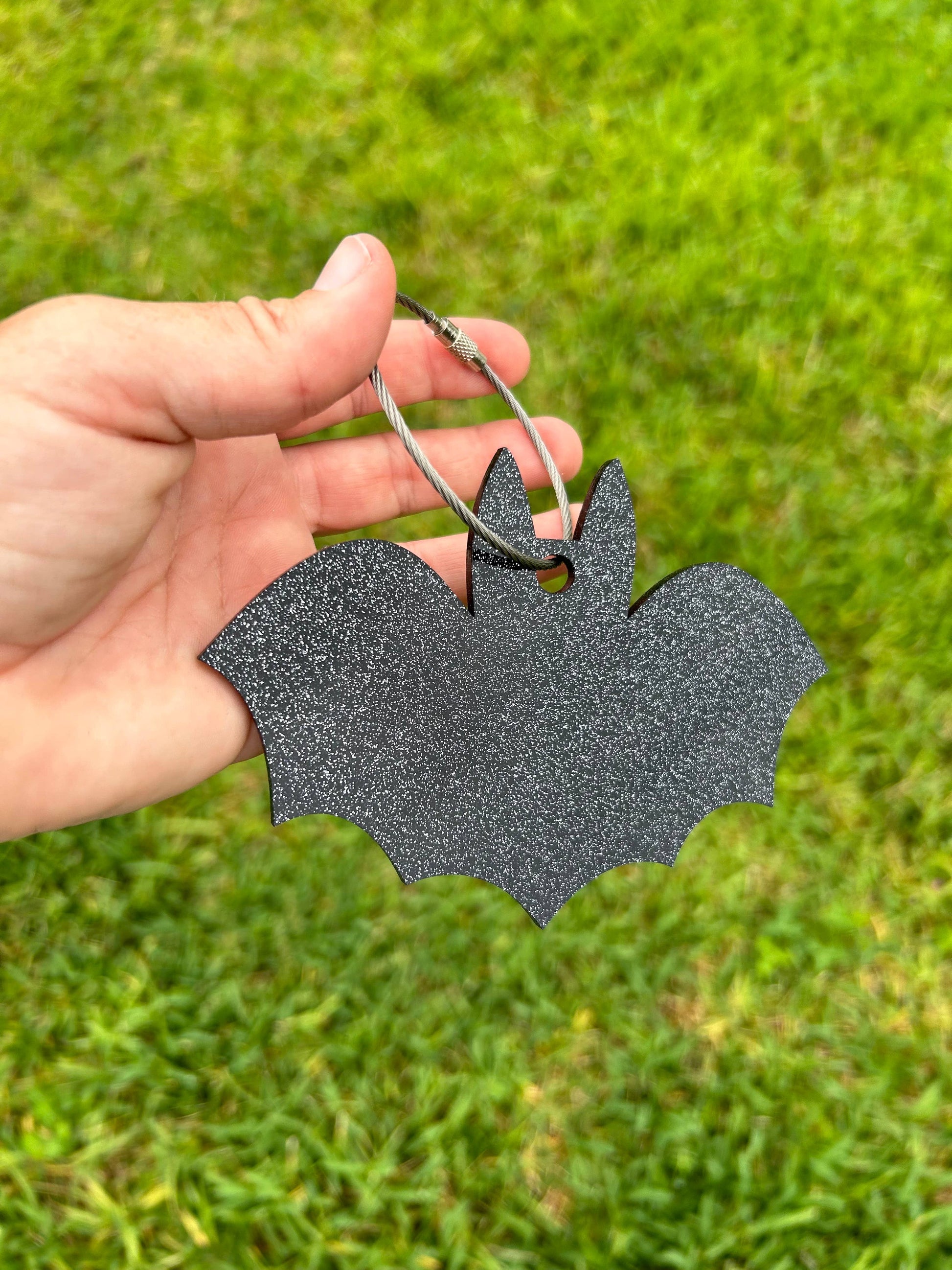 Spooky Bat Gift Basket Tag for Halloween, Perfect for Boo Baskets or Treats, Acrylic Tag and Connector Only, Approximate Size 5 x 3.5 Inches.