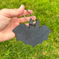 Black bat-shaped acrylic tag for Halloween baskets