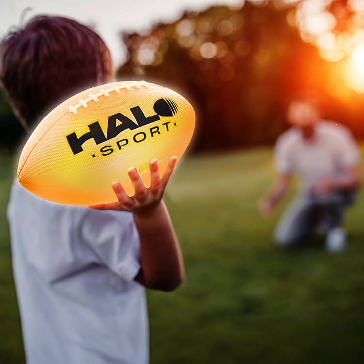Youth football training ball with light-up feature