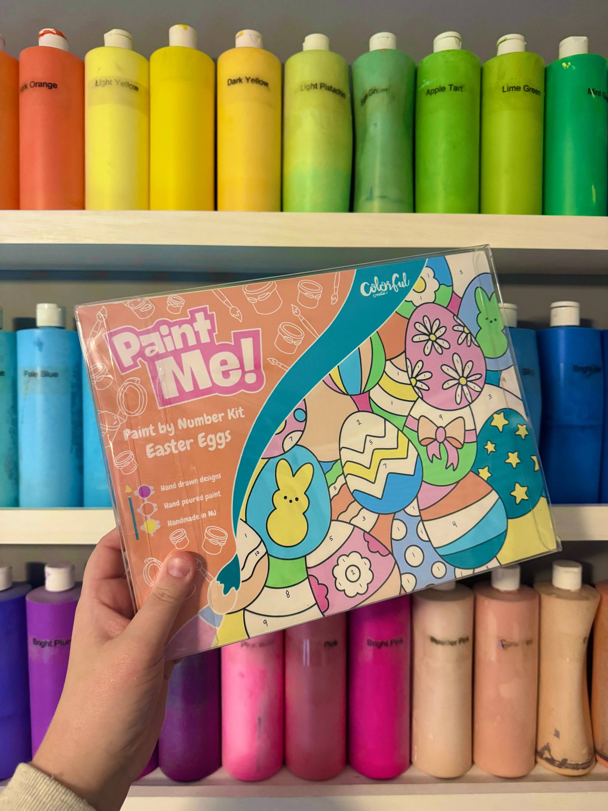 DIY Easter egg painting canvas with 12 paints and brushes