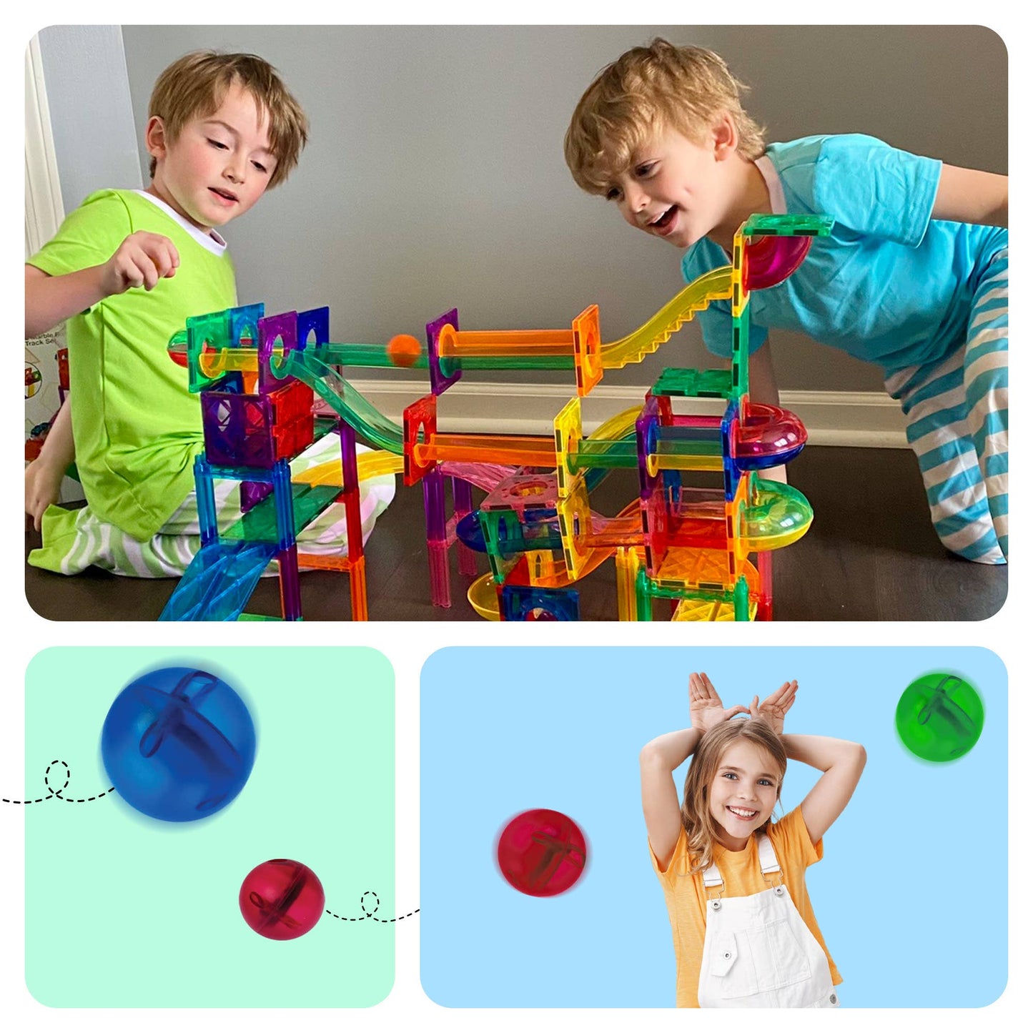 Gift-ready marble run for imaginative play