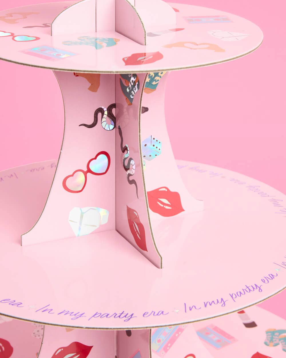 “Party Era” 💋 Cupcake Tower - 3 tiered display, dessert stand by xo, fetti