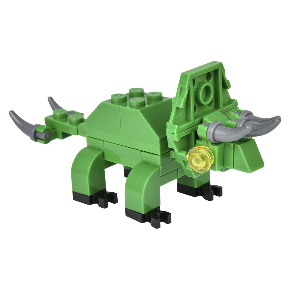 Portable dinosaur building toy for on-the-go fun