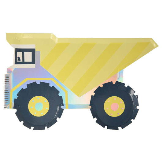 "Dump It Right" 🚚 Dumper Truck Party Plates by Meri Meri