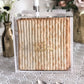Lucite Matzah Box - White Back: Gold