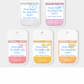 Pocket-sized hand sanitizers – cute bridal favor idea for weddings and bachelorette parties.