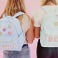 Solid backpack perfect for school, gym, or travel. Features easy clean lining and a spot clean exterior. Dimensions are 16" x 11" x 5", making it ideal for students and everyday use. Durable and versatile for multiple occasions.