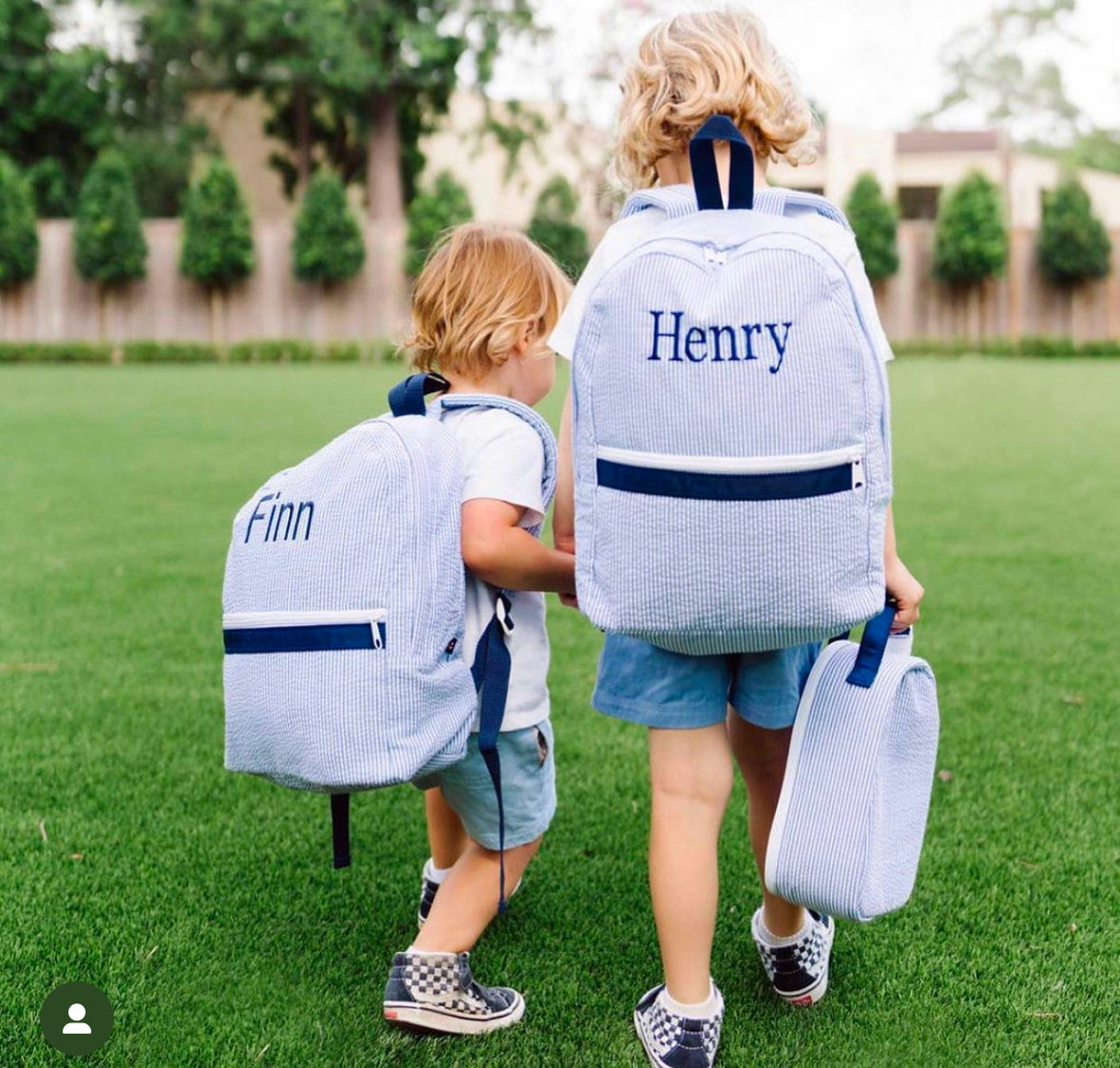 baby blue mini backpack “Explorer” 💙 Personalized Baby Blue Gingham Small Backpack