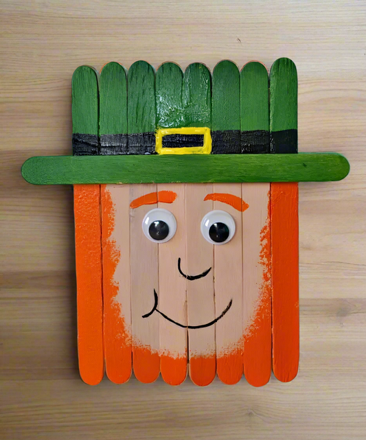 “Stick With the Luck” 🍀🎩 Popsicle Leprechaun Craft Kit by CGO