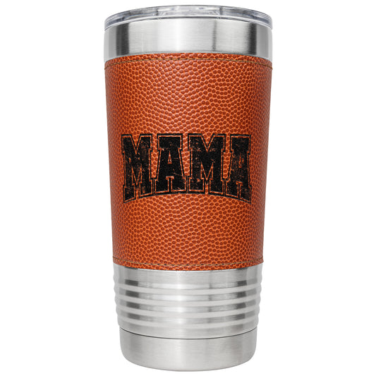 20oz insulated tumbler designed for basketball fans, featuring a durable double-wall stainless steel construction that maintains drink temperatures. Perfect for on-the-go hydration during games or practices.