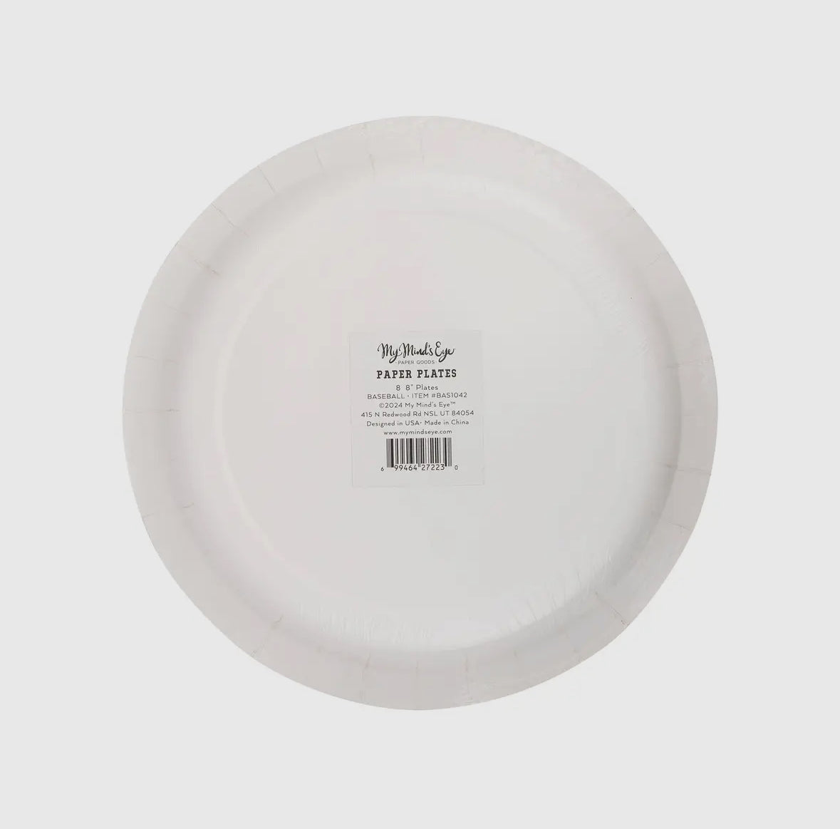 Set of 8 Baseball Paper Plates, 8" in size, perfect for baseball-themed parties and events. Fun and unique design adds a playful touch to any celebration, ideal for serving snacks and treats. Great for game day and kids' sports parties.