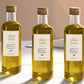 Gourmet olive oil wedding favors – cold-pressed, premium oil in 4.5” acrylic bottles.